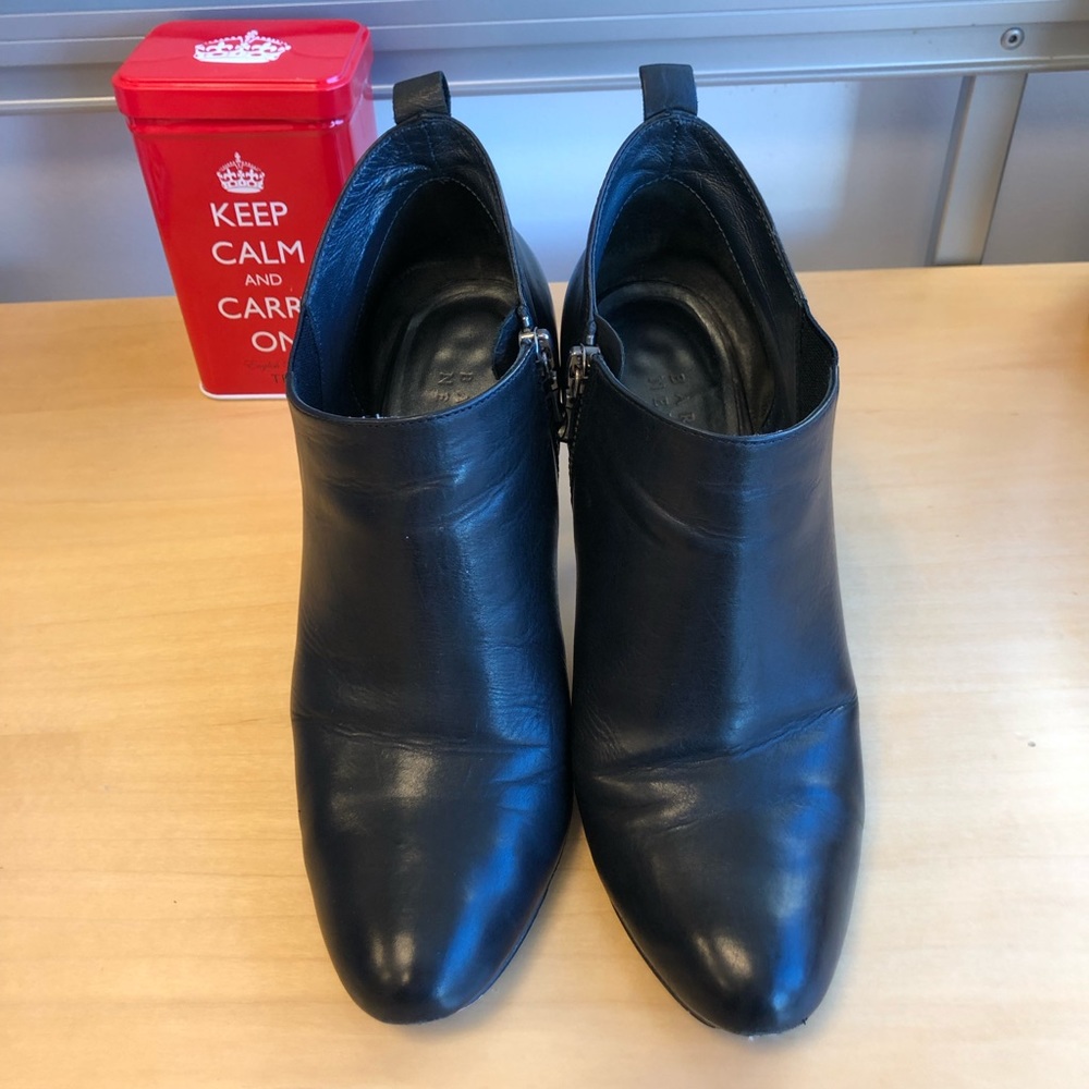 Barneys New York black leather booties